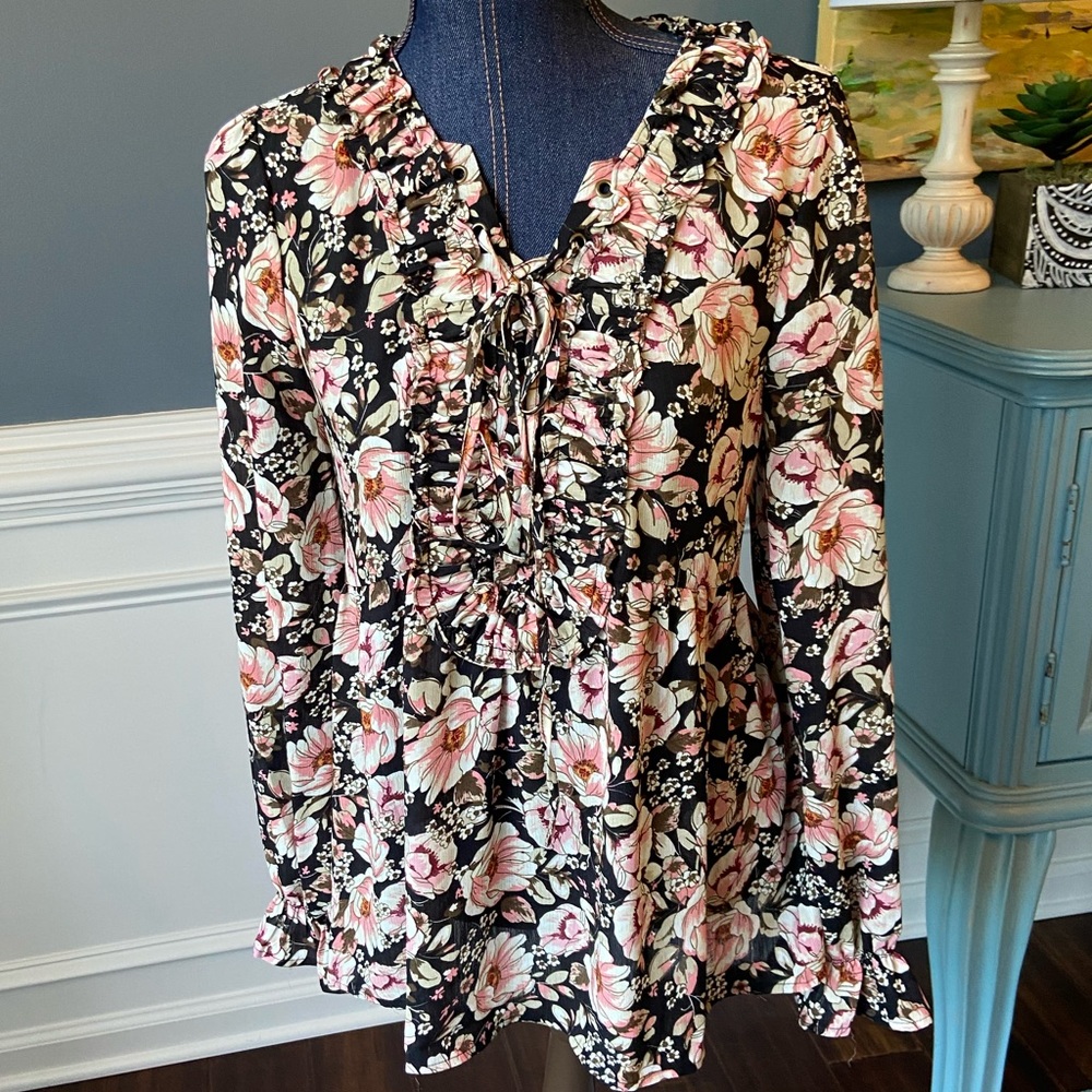 Floral Entro Boho top Sz Large